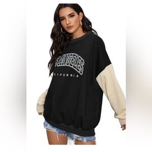 Los Angeles Oversized Drop Shoulder Color Block Sweatshirt Size Small California